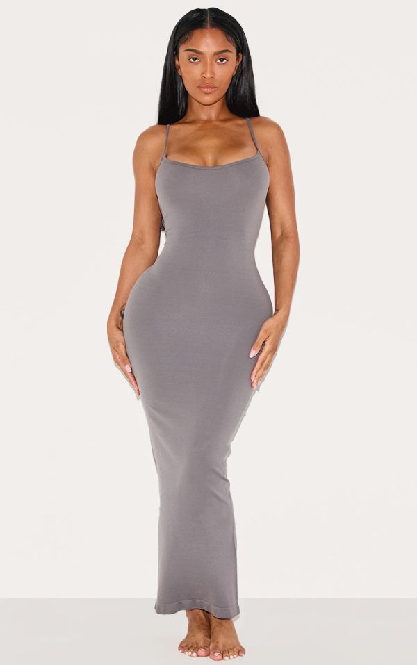 Shape Charcoal Stretch Seamless Strappy Maxi Dress