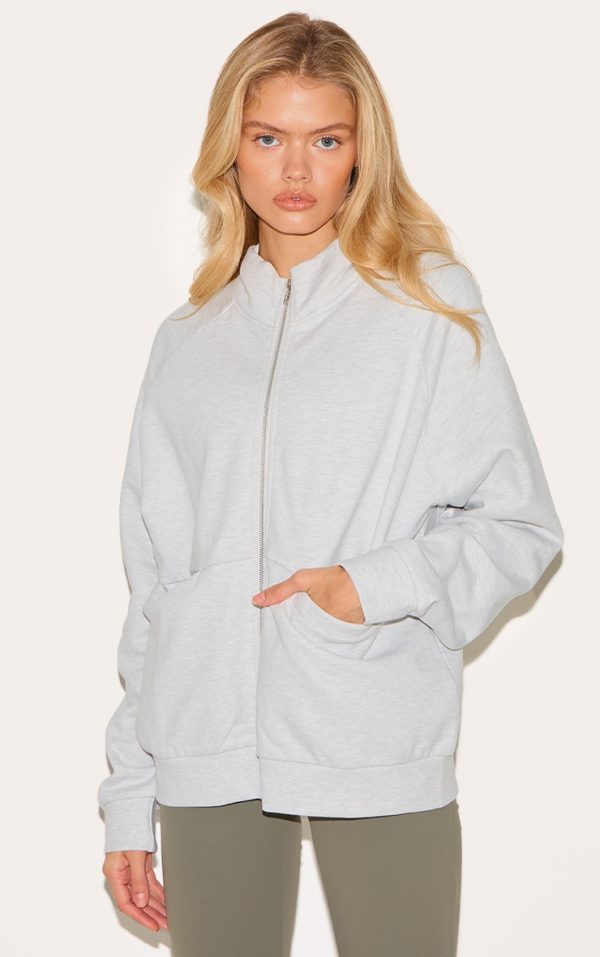 Ash Grey Premium Oversized Track Top