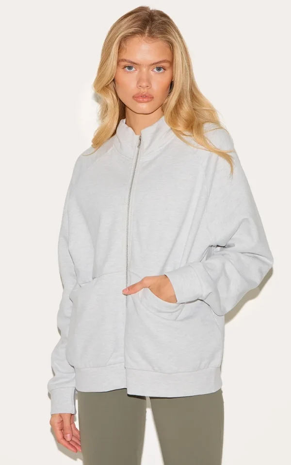 Ash Grey Premium Oversized Track Top