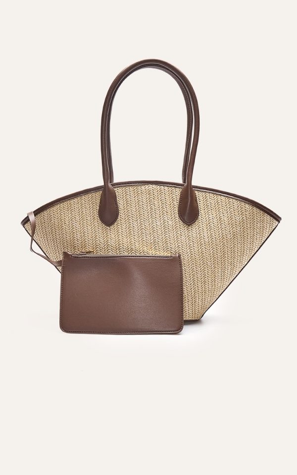 Raffia Bucket Tote Bag