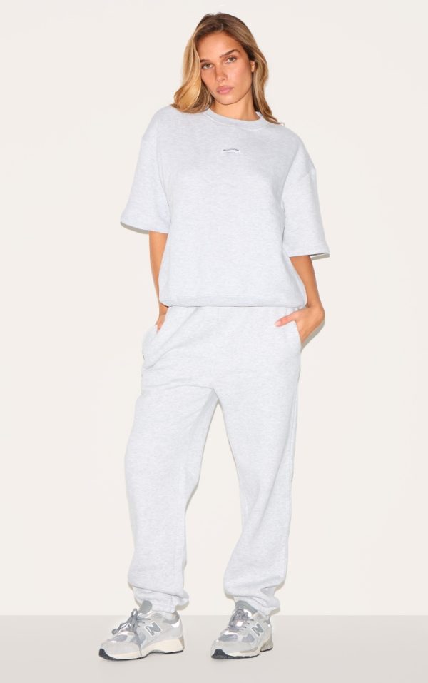 Ash Grey Sweat Cuffed High Waist Sweatpants