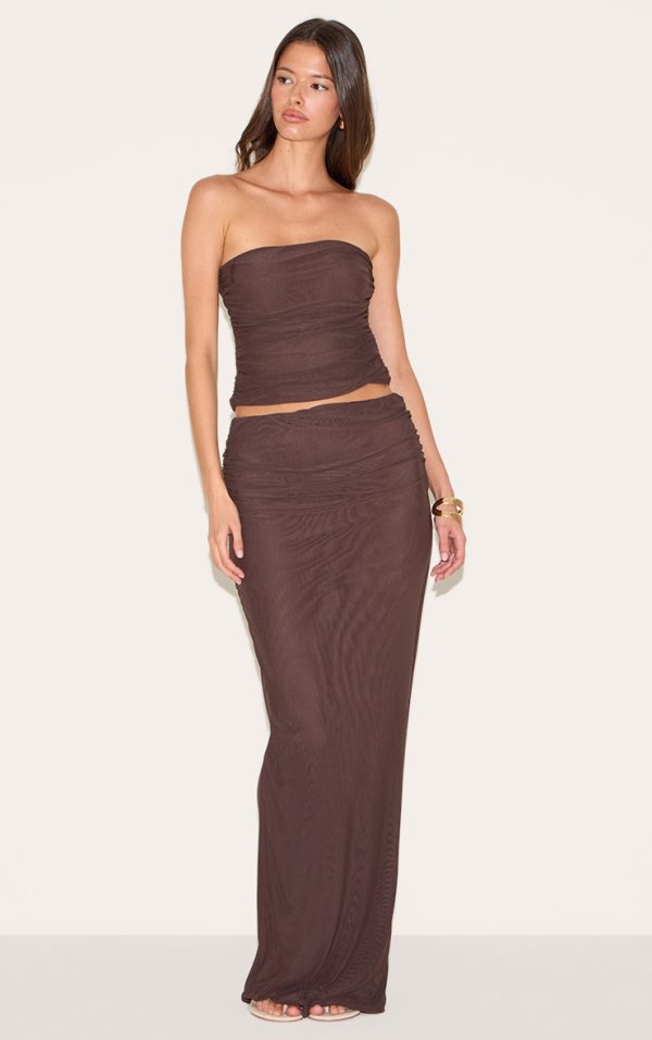 Mushroom Mesh Maxi Skirt