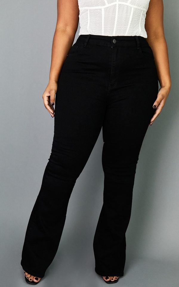 Plus Black Flare Denim Jeans