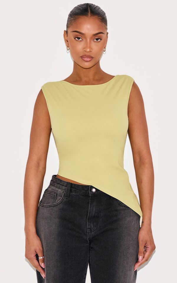Shape Olive Built In Bra Sculpt Off The Shoulder Asymmetric Top