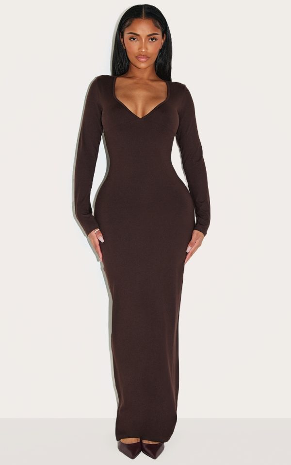 Shape Chocolate Sculpt Sweetheart Neck Maxi Dress