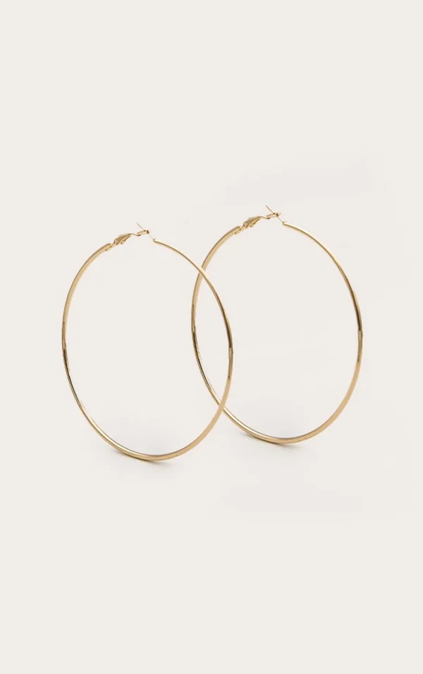 Gold 80mm Large Hoop Earrings