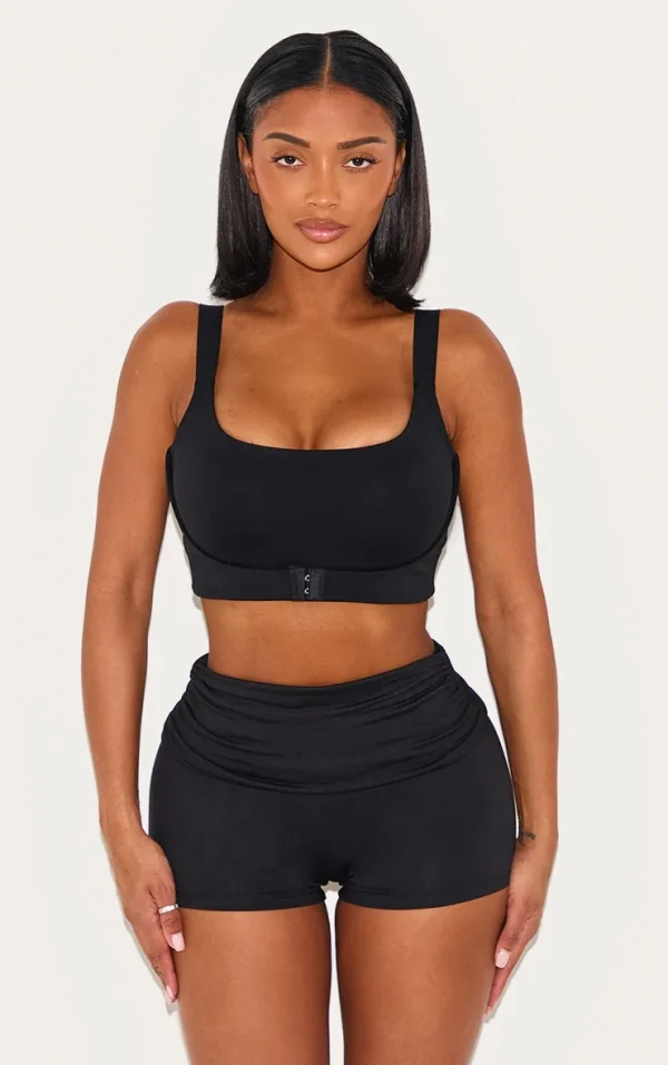 Shape Black Active Underbust Support Strap Padded Sports Bra