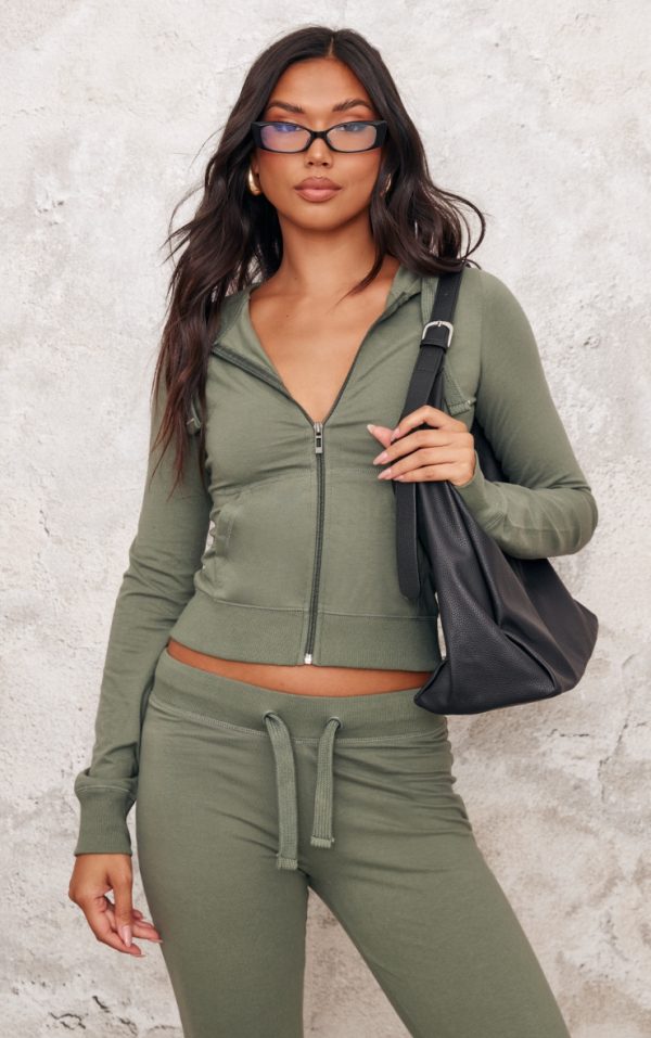 Sea Green Zip Up Fitted Track Top