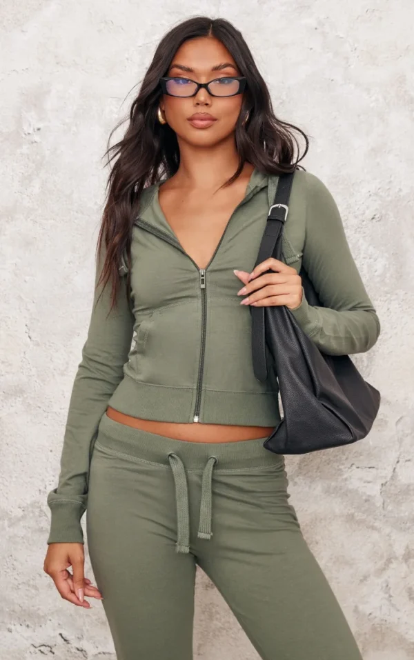 Sea Green Zip Up Fitted Track Top
