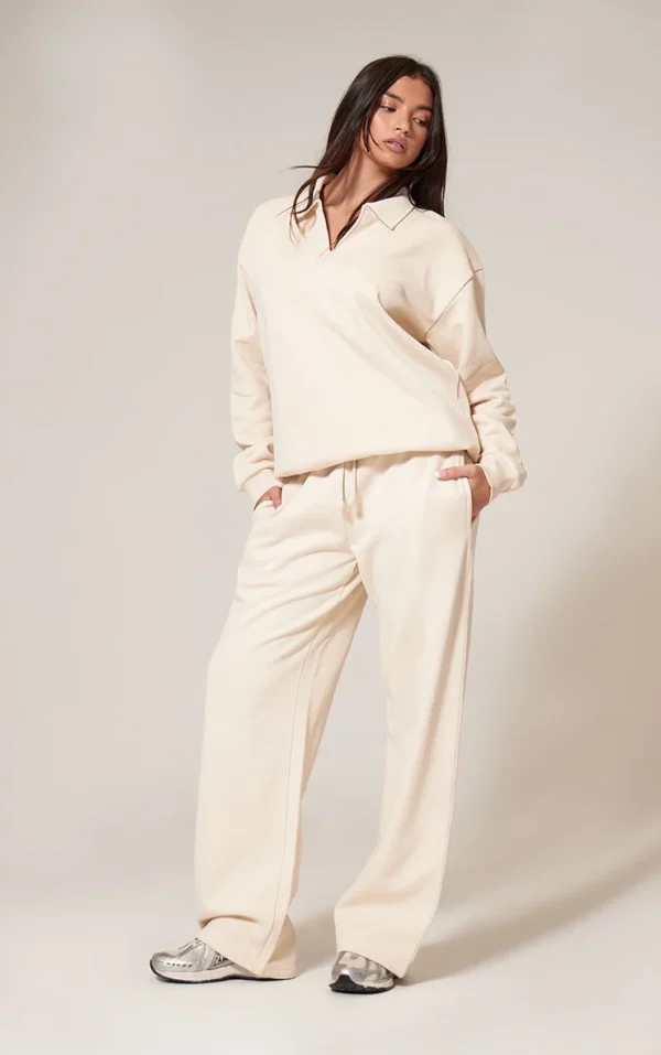 Ecru Premium Wide Leg Sweat Sweatpants