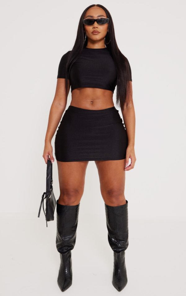 Shape Black Disco Sculpt Micro Mini Skirt