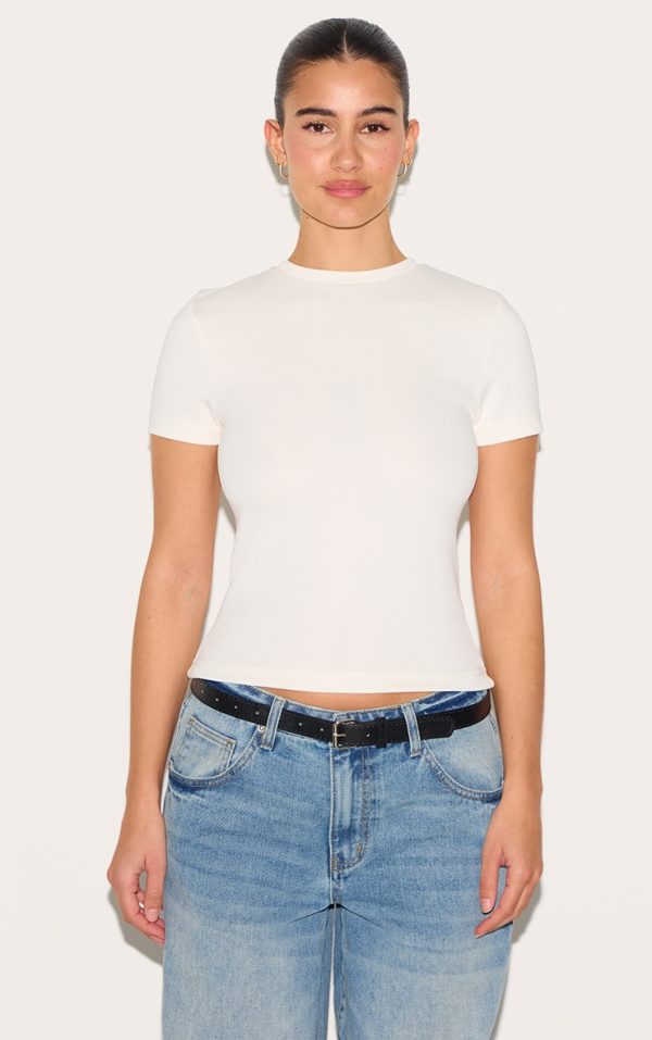 White Premium Soft Touch Fitted T Shirt
