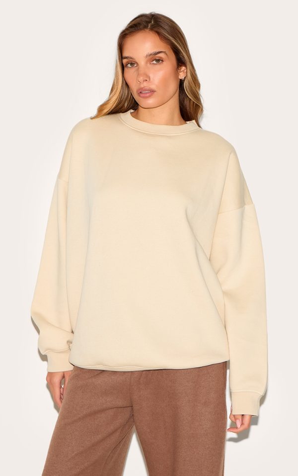Stone Oversized Longline Sweatshirt