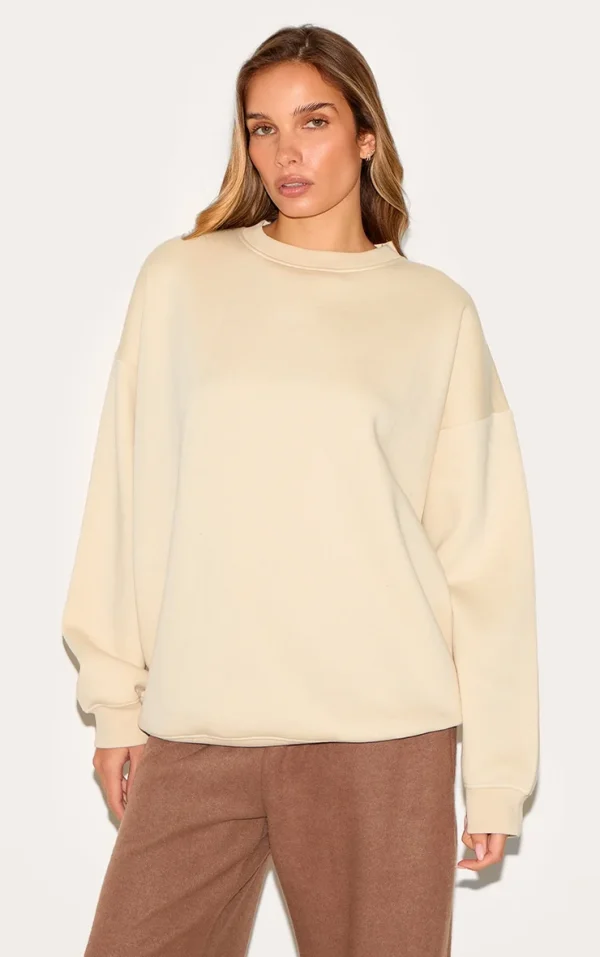 Stone Oversized Longline Sweatshirt