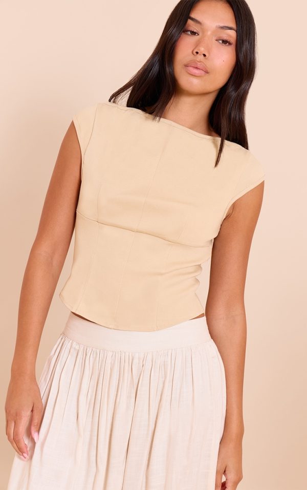 Sand Structured Stretch Woven Corset