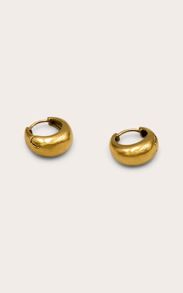 Gold Water Resistant Chunky Mini Hoop Earrings