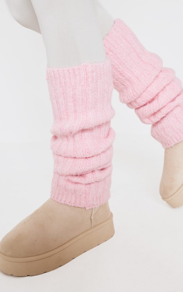 Baby Pink Blanket Rib Leg Warmers