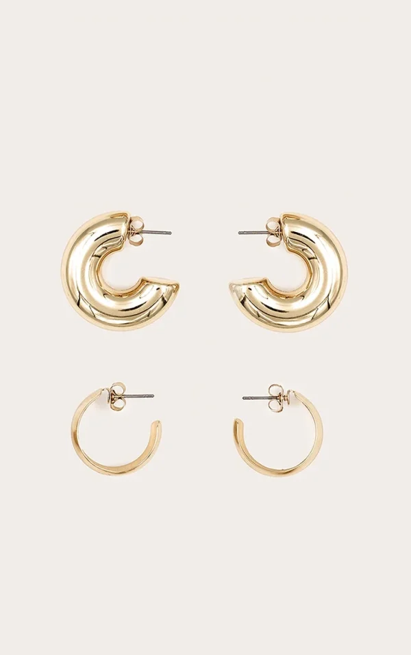 Gold Chubby Hoop Multipack