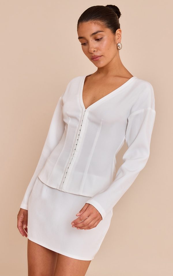 Petite White Mid Rise Mini Skirt