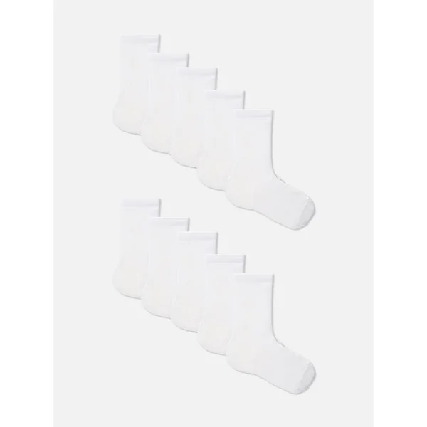 10-Pack Essential Ankle Socks - White