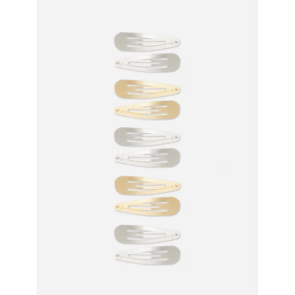 10-Pack Mixed Metal Snap Clips - Multi