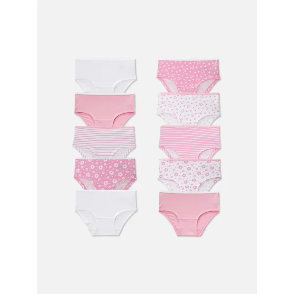 10-Pack Multi Print Shorts Briefs - Pink