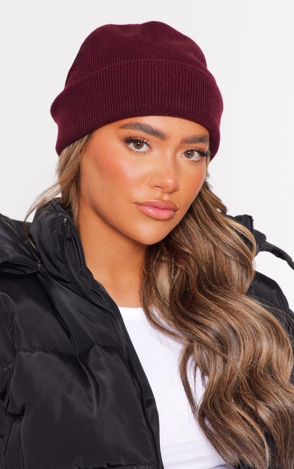 Burgundy Basic Beanie