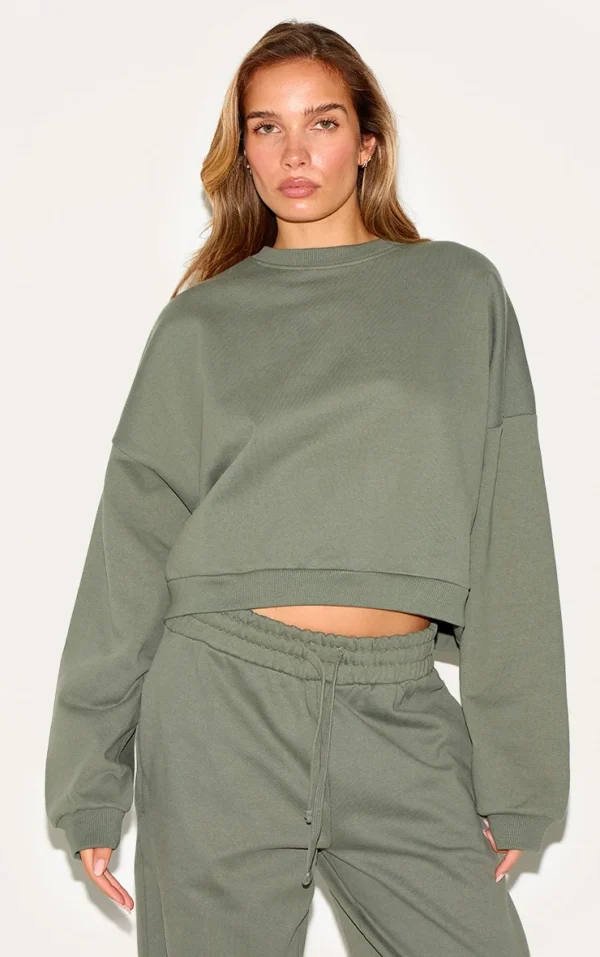 Olive Premium Boxy Sweatshirt