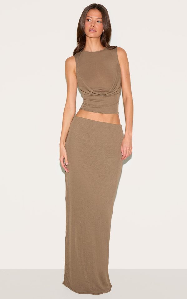 Mushroom Onion Skin Maxi Skirt