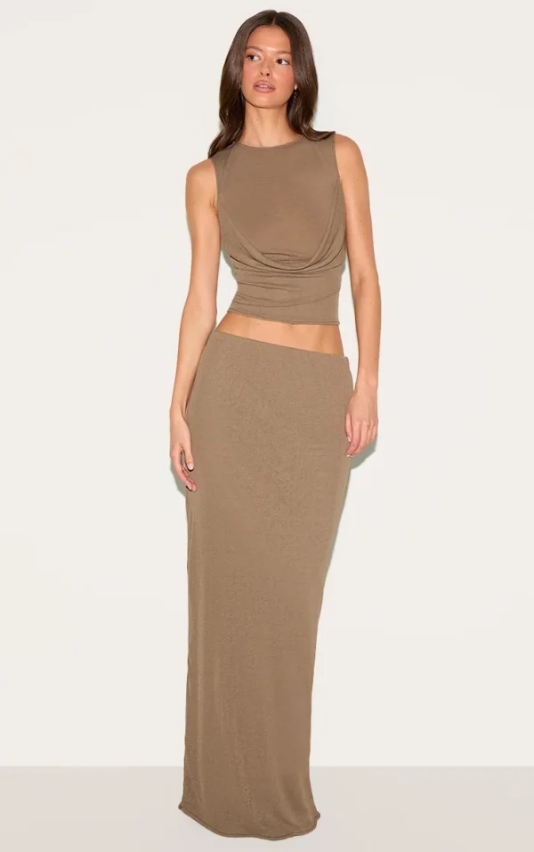 Mushroom Onion Skin Maxi Skirt