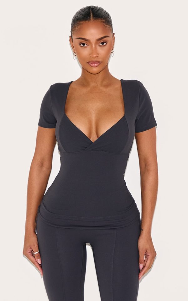 Shape Charcoal Sculpt Active Sweetheart Short Sleeve Top