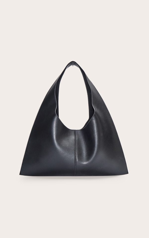 Black Pu Circle Handle Shoulder Bag