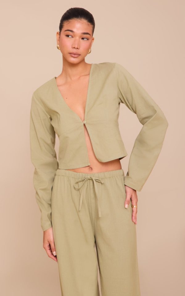 Khaki Long Sleeve Top