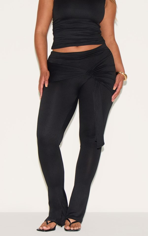 Shape Black Super Soft Wrap Drape Flare Pants