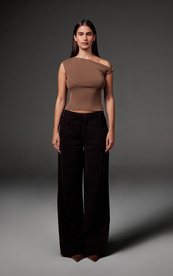 Washed Black Wide Leg Jeans