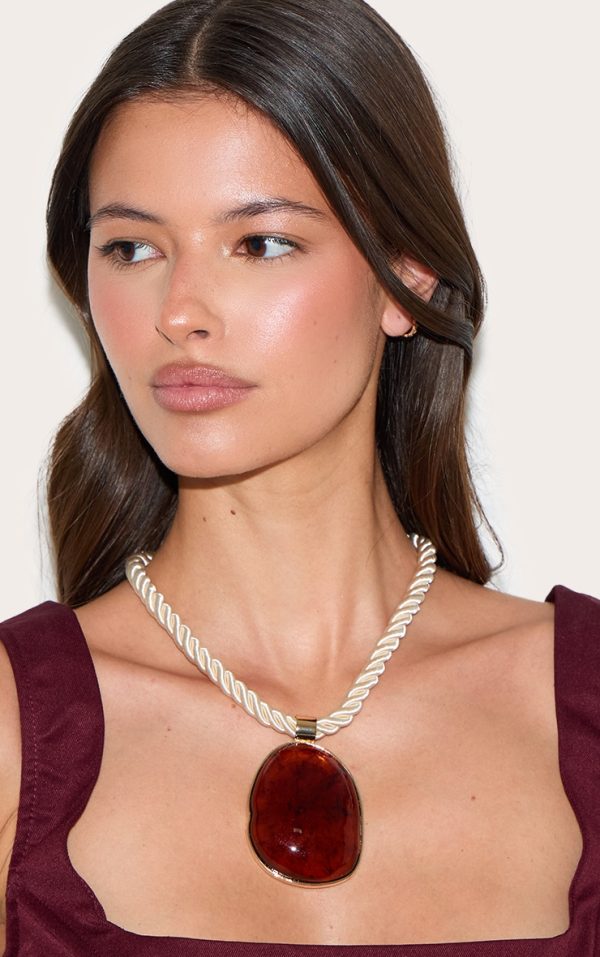 Brown Rope Oversized Resin Pendant