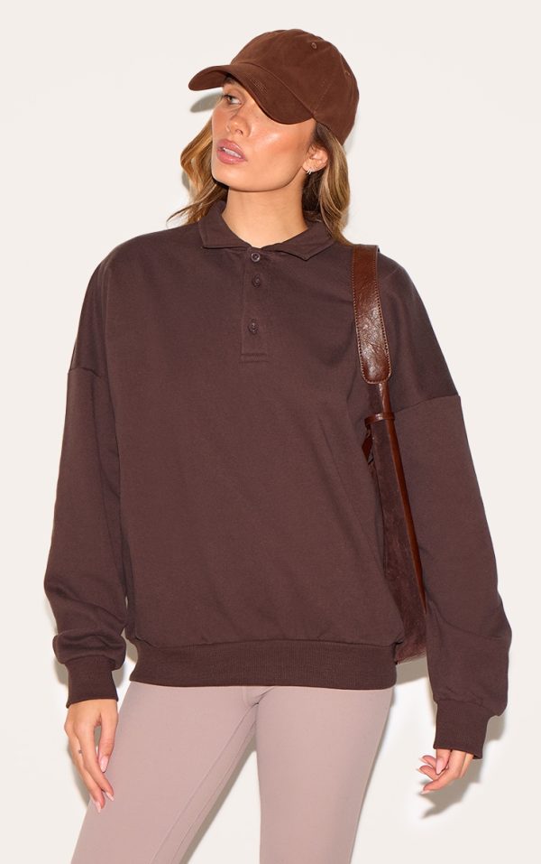 Chocolate Premium Sweat Oversized Polo