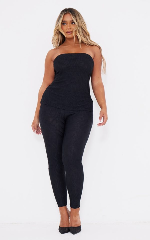 Shape Black Textured High Waisted Leggings