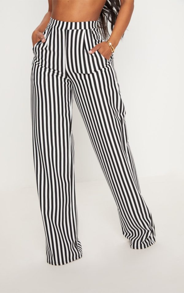 Shape Black Striped Wide Leg Pants