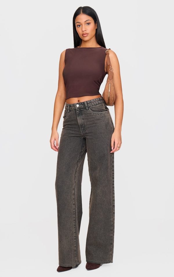 Tall Vintage Brown Low Waist Wide Leg Jeans