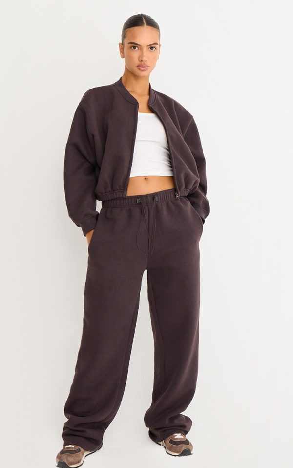 Dark Chocolate Drawcord Hem Oversized Sweatpants