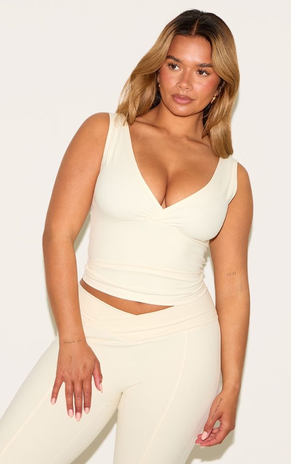 Shape Bone Sculpt Active Wrap V Neck Long Line Top