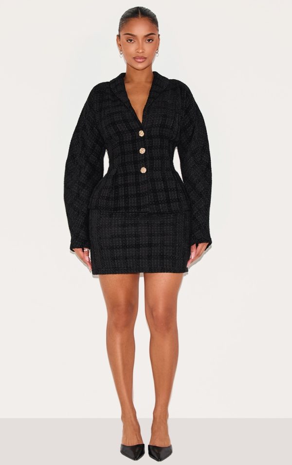 Shape Black Boucle Mini Skirt