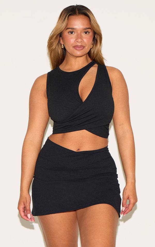 Shape Black Active Cupped Wrap Over Top