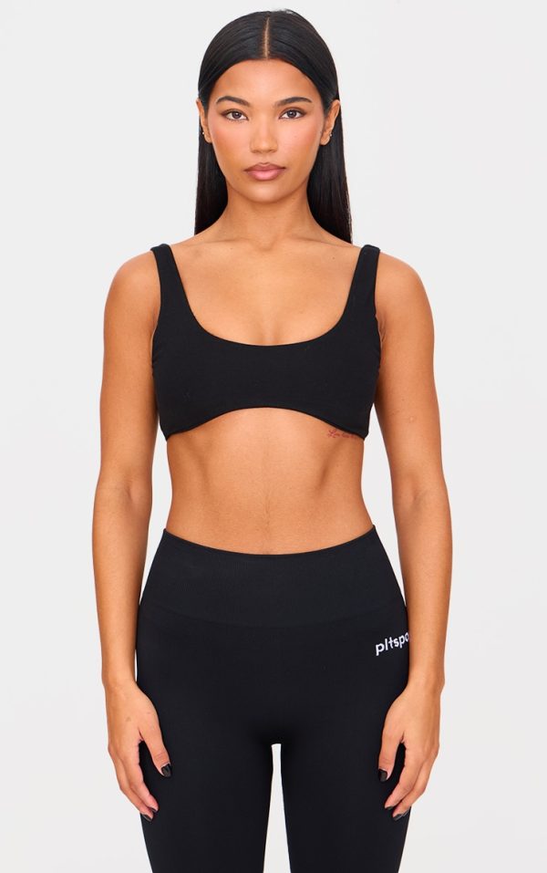 Deep Black Sculpt Double Layered Padded Sports Bra