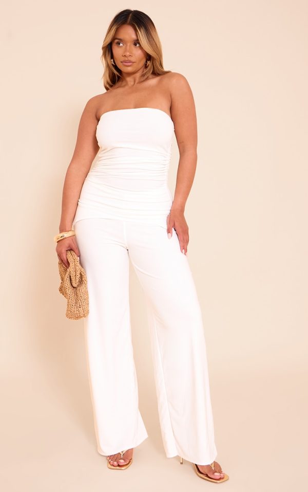 Shape Butter Cream High Waisted Wide Leg Pant