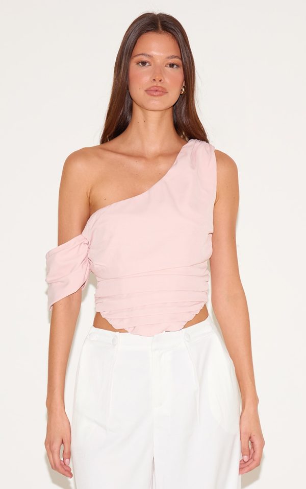 Light Pink Woven Drape Corset