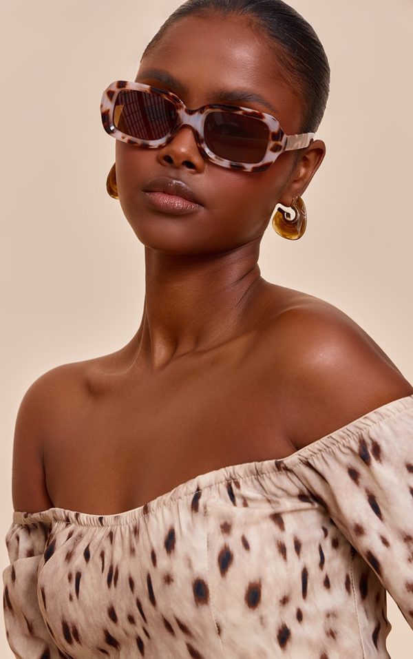 Pale Tortoiseshell Square Chunky Sunglasses