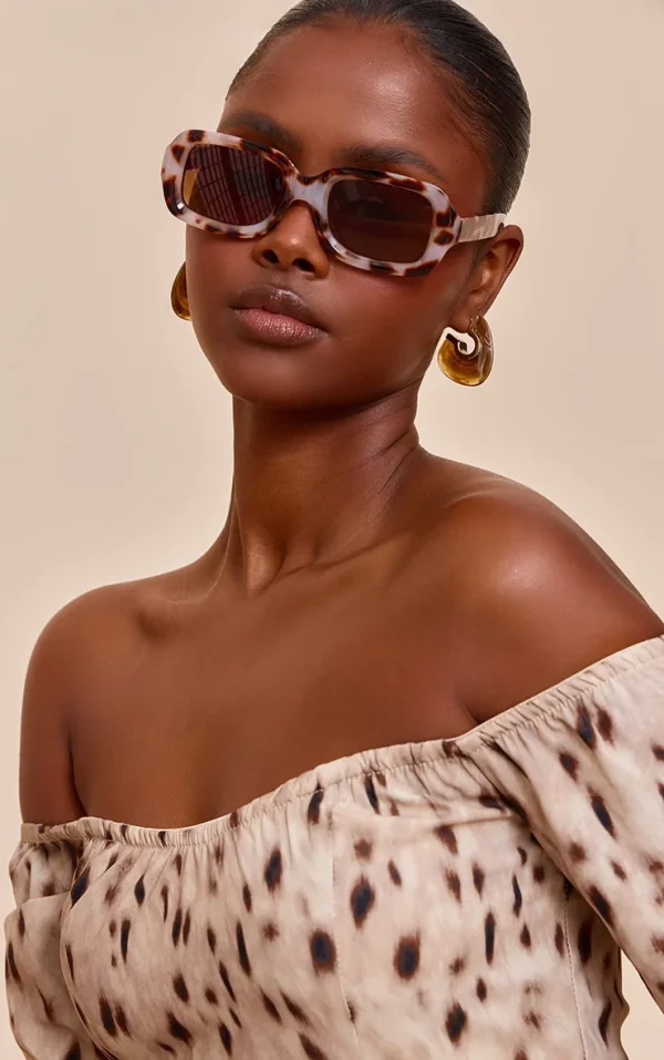 Pale Tortoiseshell Square Chunky Sunglasses