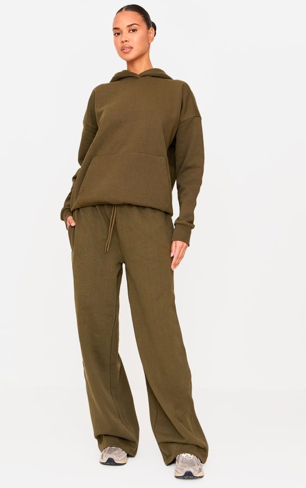 Olive Premium Thin Waistband Straight Leg Sweatpants